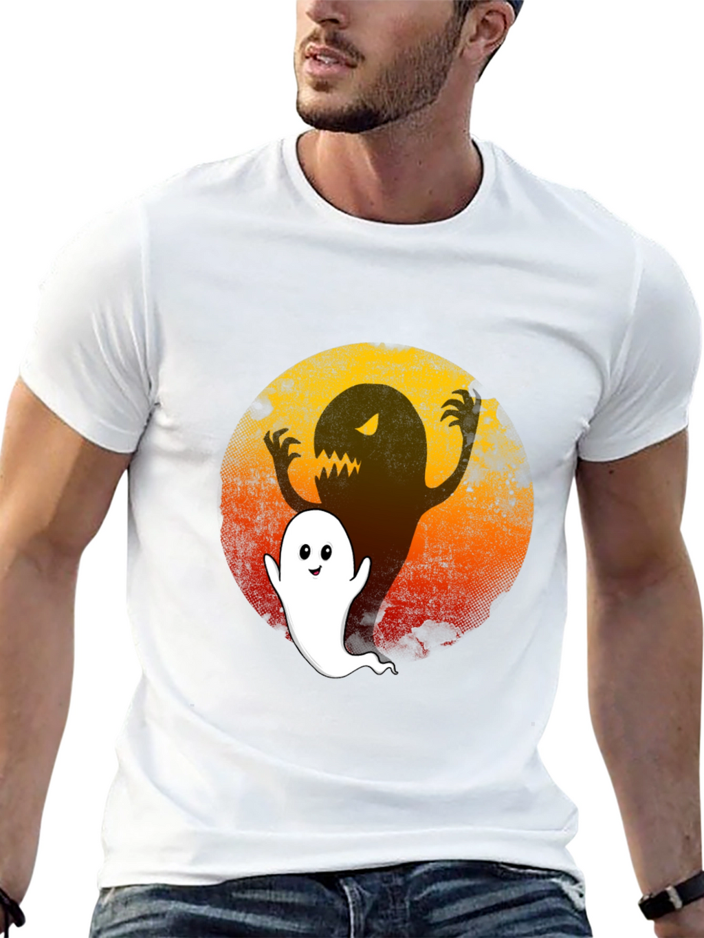 Spooky Ghost Graphic Tee - Halloween Ready!