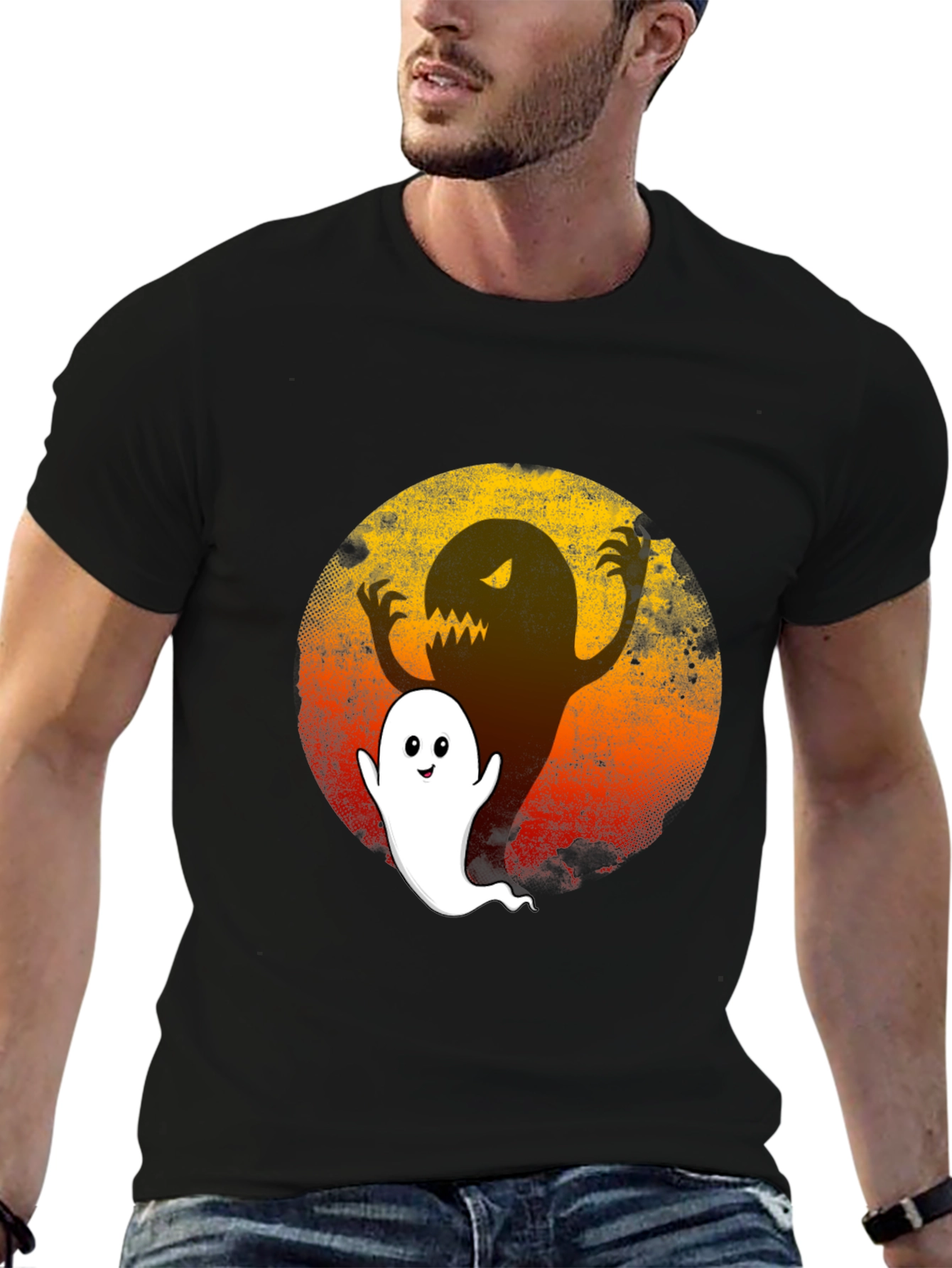 Spooky Ghost Graphic Tee - Halloween Ready!