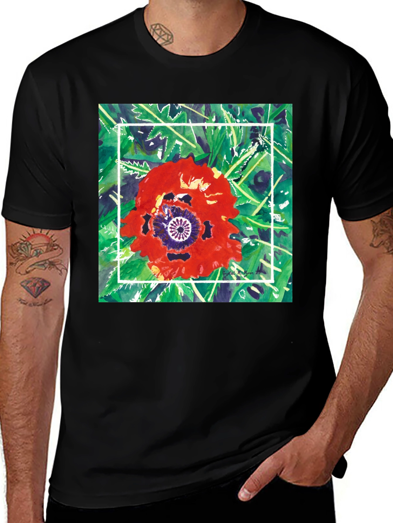 Floral Graphic T-Shirt - Unique Artistic Print
