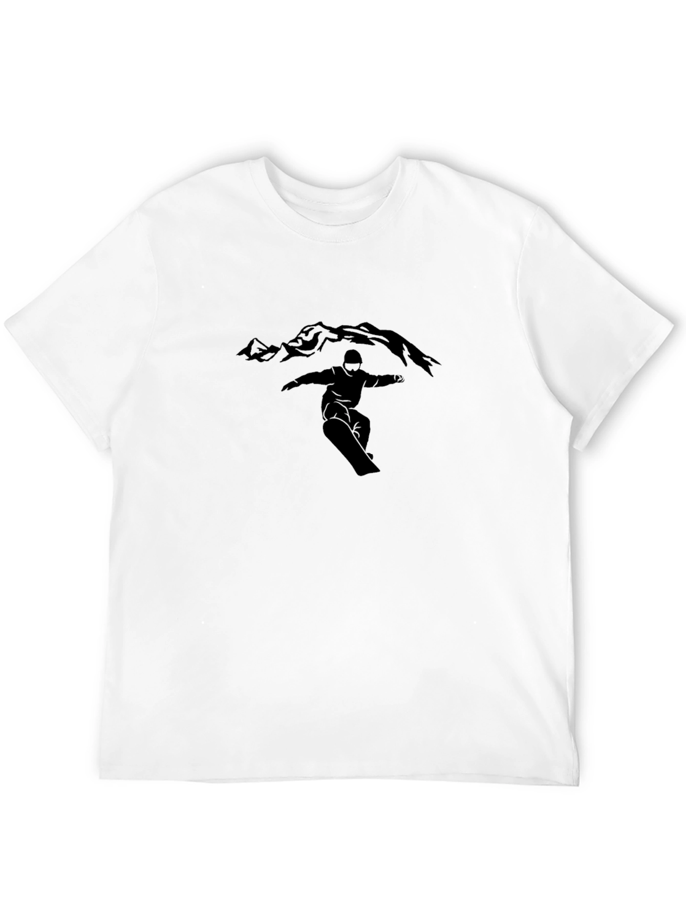 Mens Black Snowboarding Graphic Tee