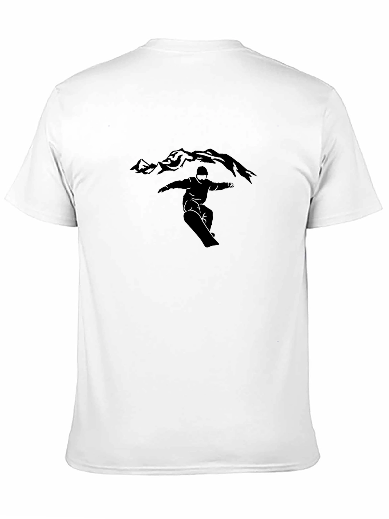 Mens Black Snowboarding Graphic Tee