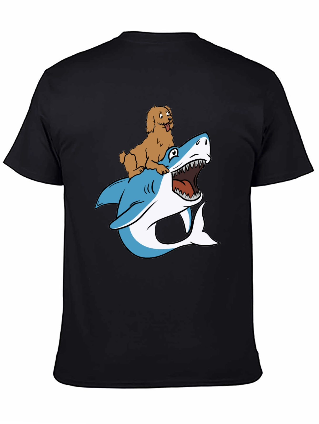 Dog Riding Shark T-Shirt - Funny Graphic Tee