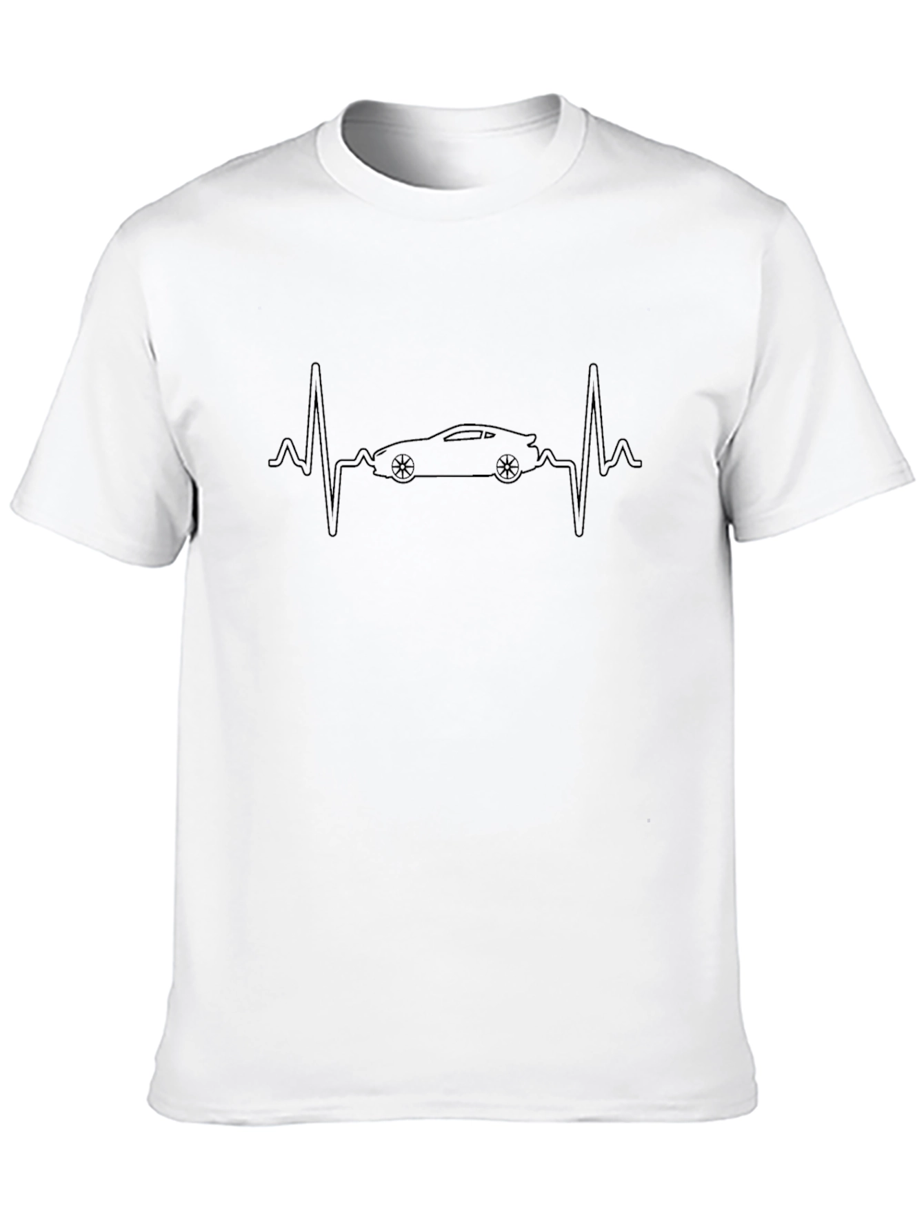 Car Heartbeat Graphic Tee - Black