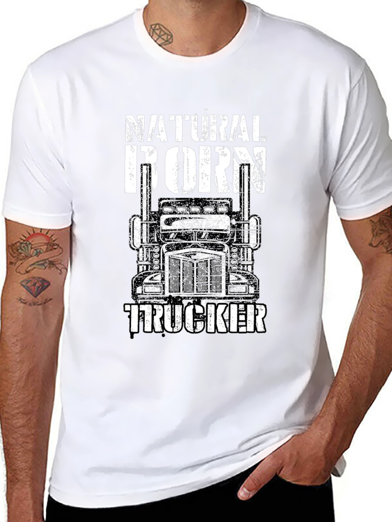 Natural Born Trucker Black Graphic Tee