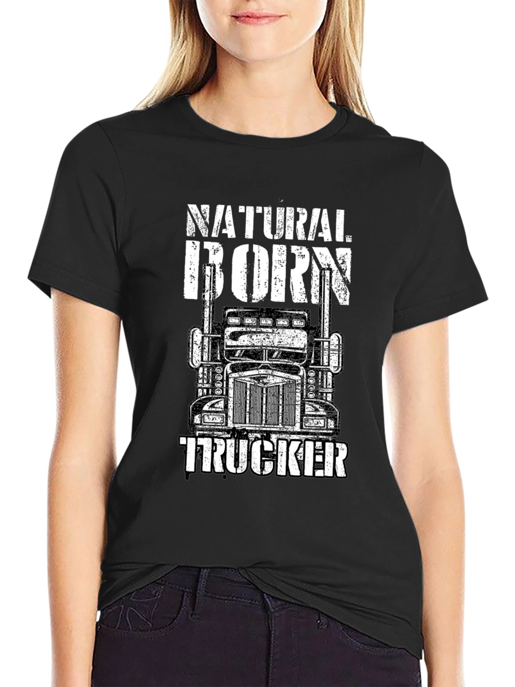 Natural Born Trucker Black Graphic Tee