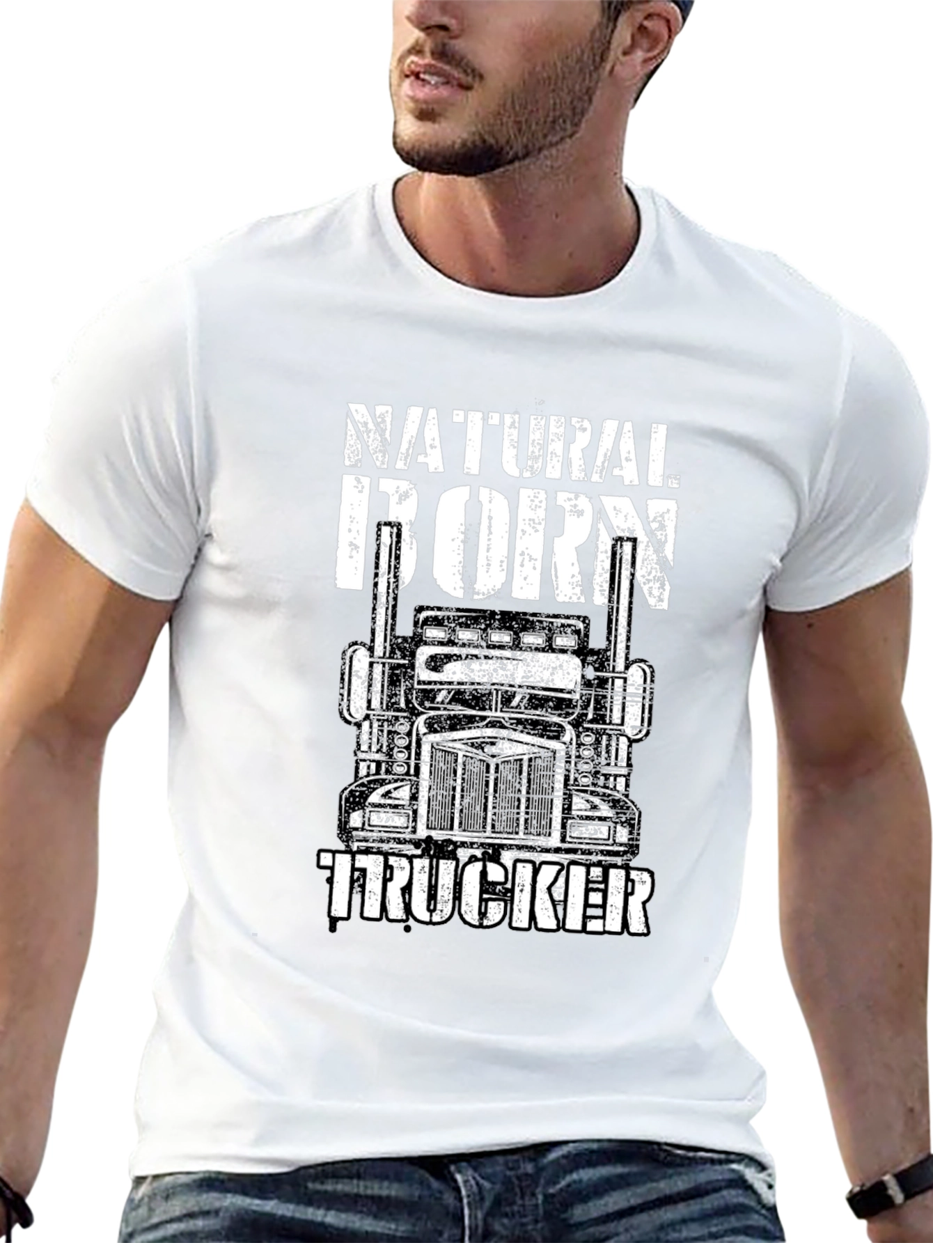 Natural Born Trucker Black Graphic Tee