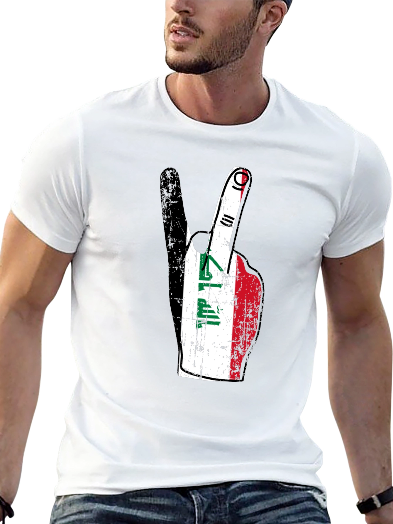 Iraq Peace Sign T-Shirt - Black