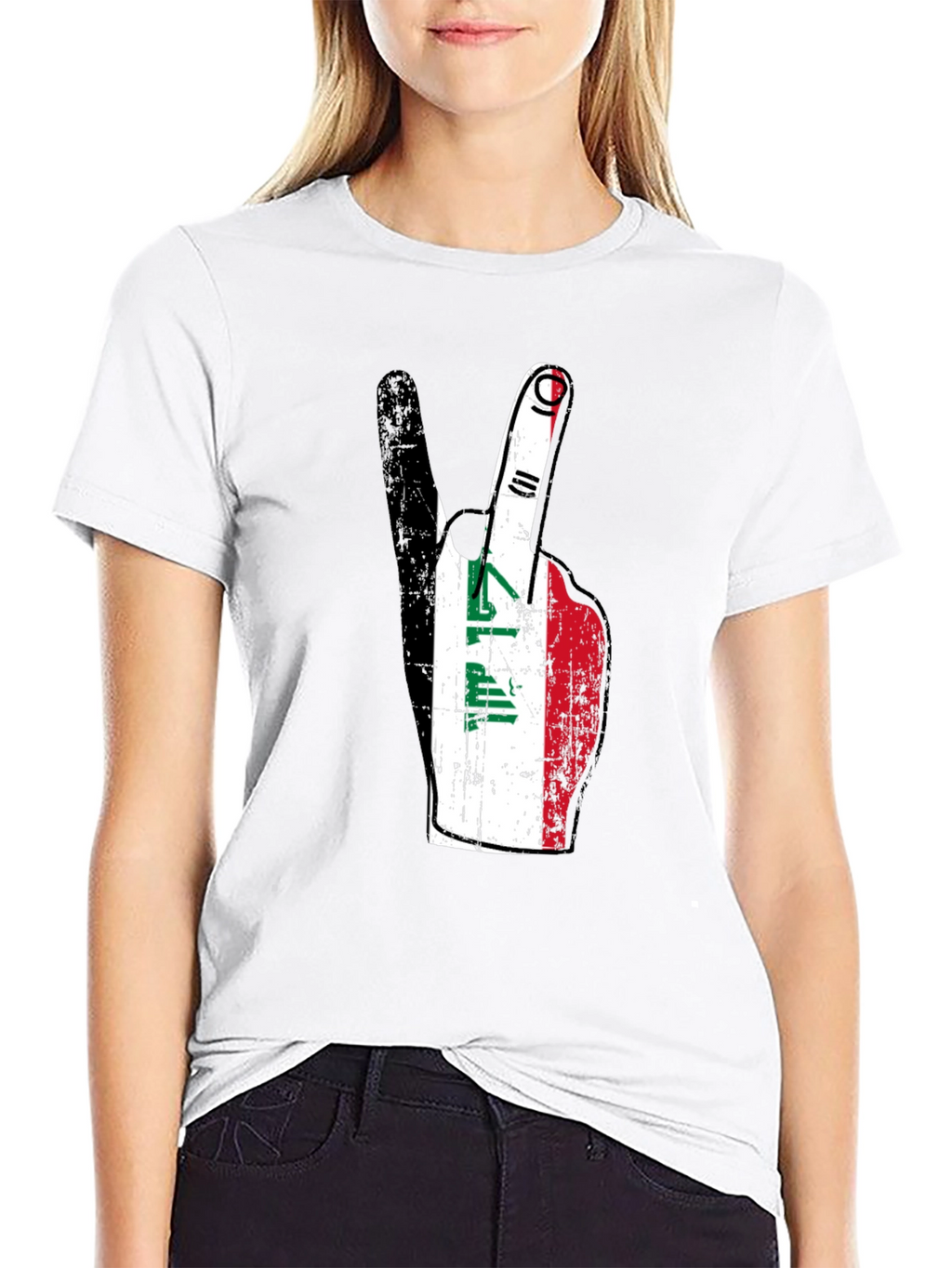 Iraq Peace Sign T-Shirt - Black
