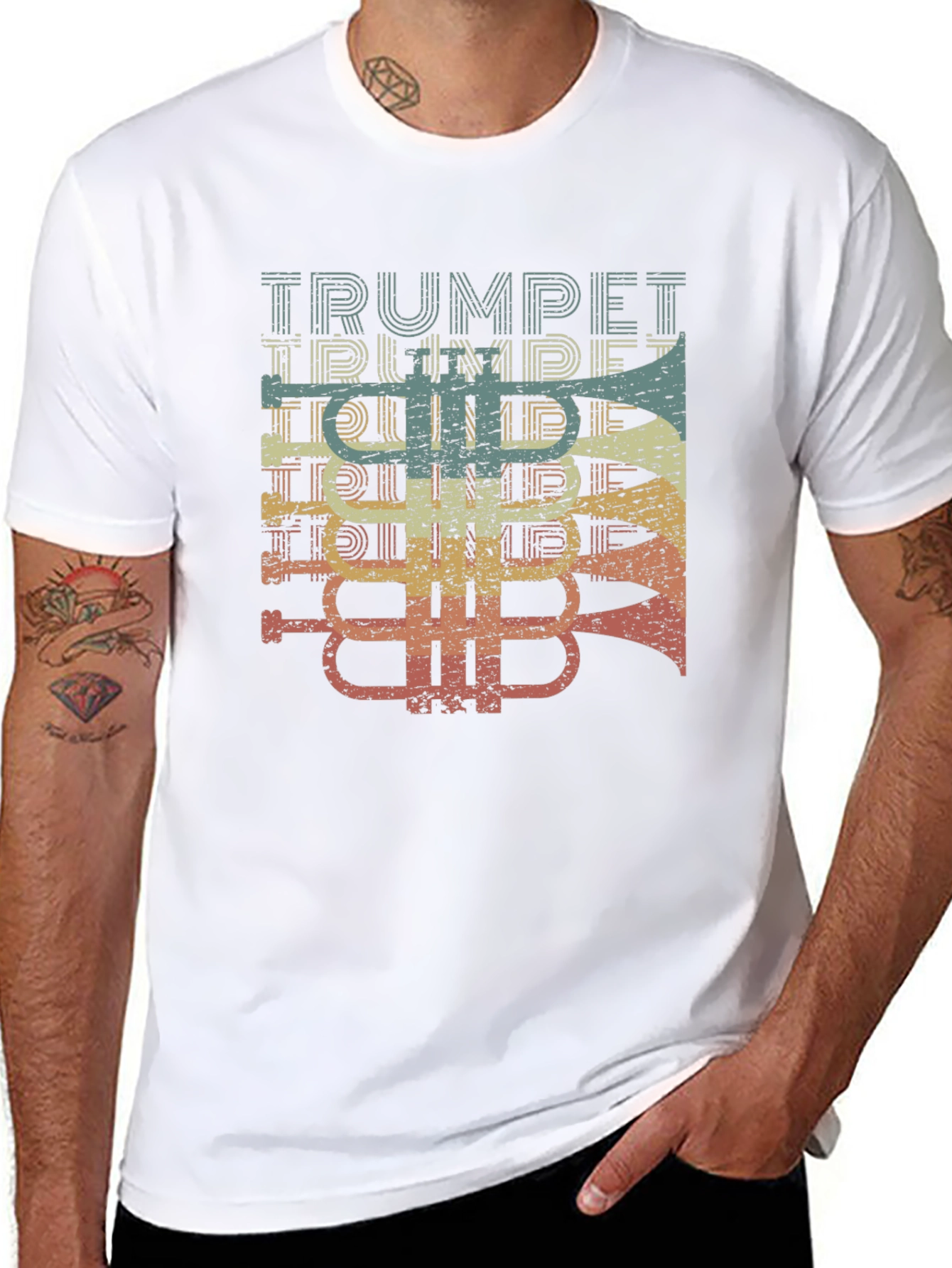 Vintage Trumpet Player Graphic Tee - Music Lovers T-Shirt