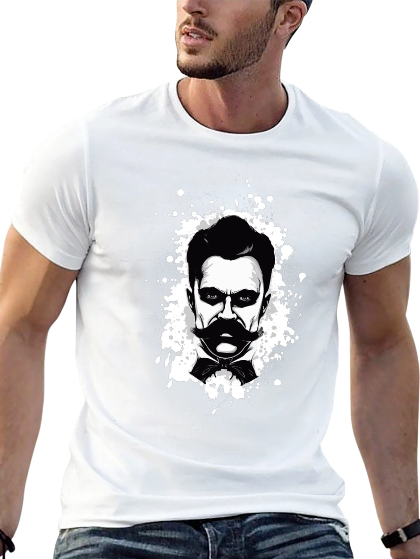 Nietzsche Graphic Tee - Black Cotton T-Shirt