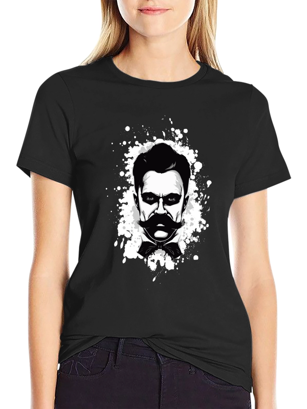 Nietzsche Graphic Tee - Black Cotton T-Shirt