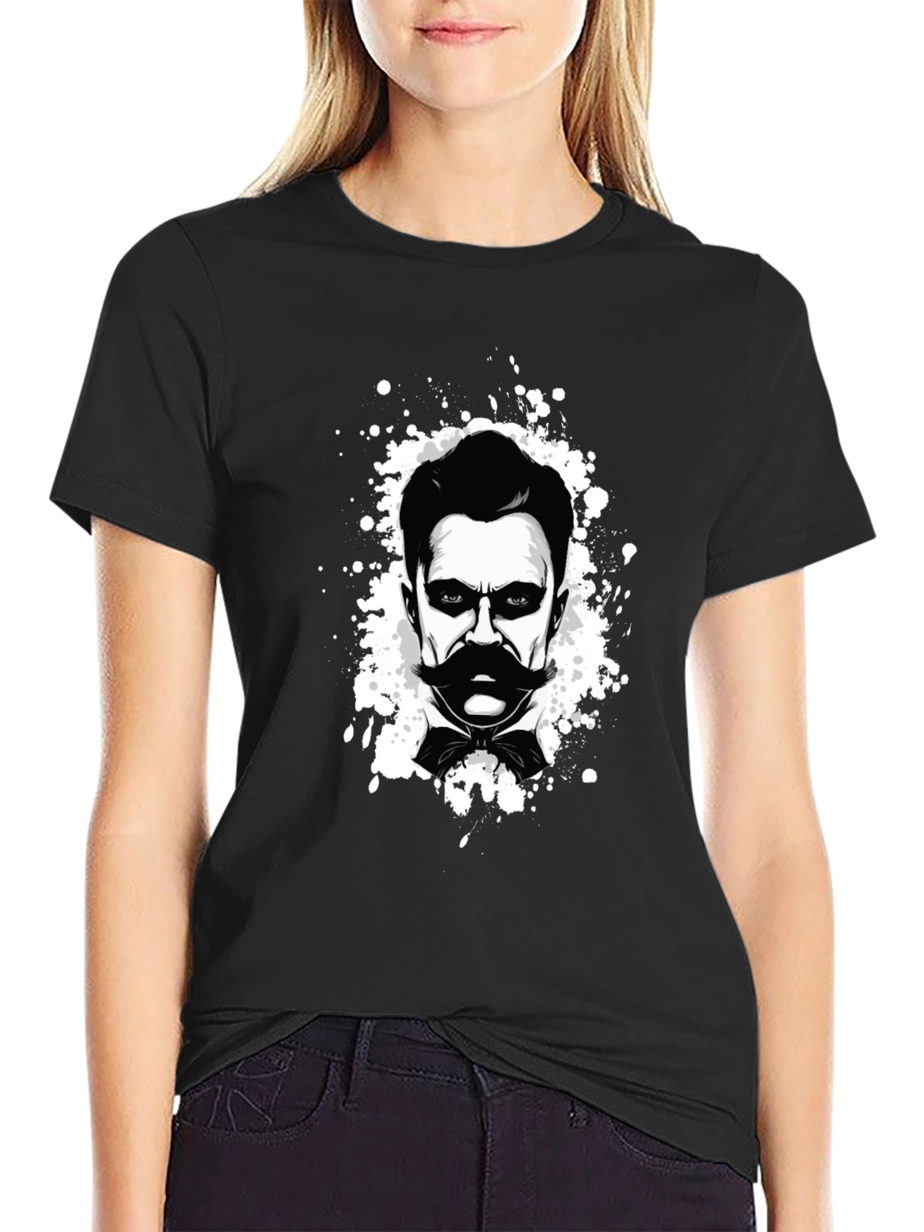 Nietzsche Graphic Tee - Black Cotton T-Shirt