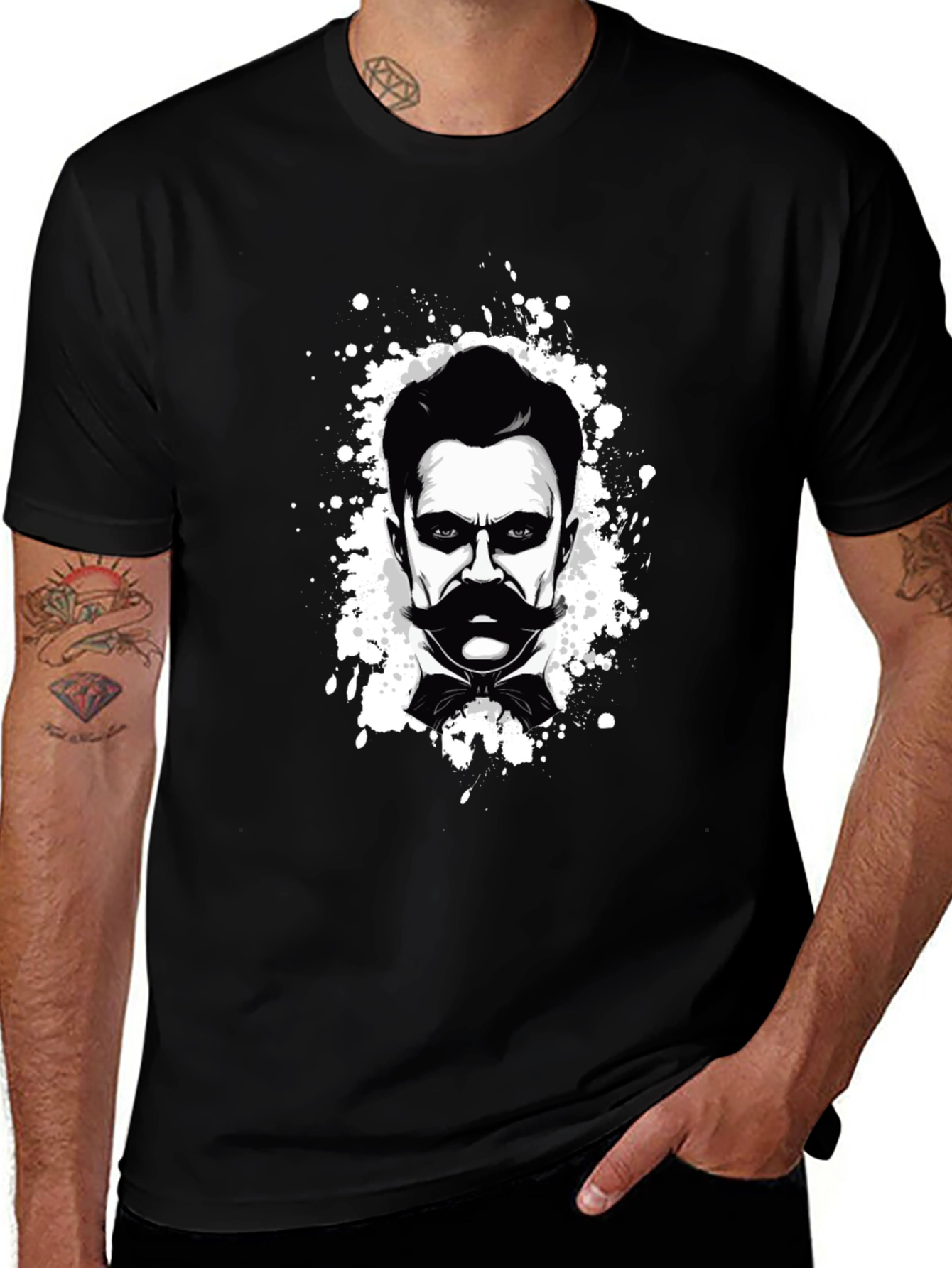 Nietzsche Graphic Tee - Black Cotton T-Shirt