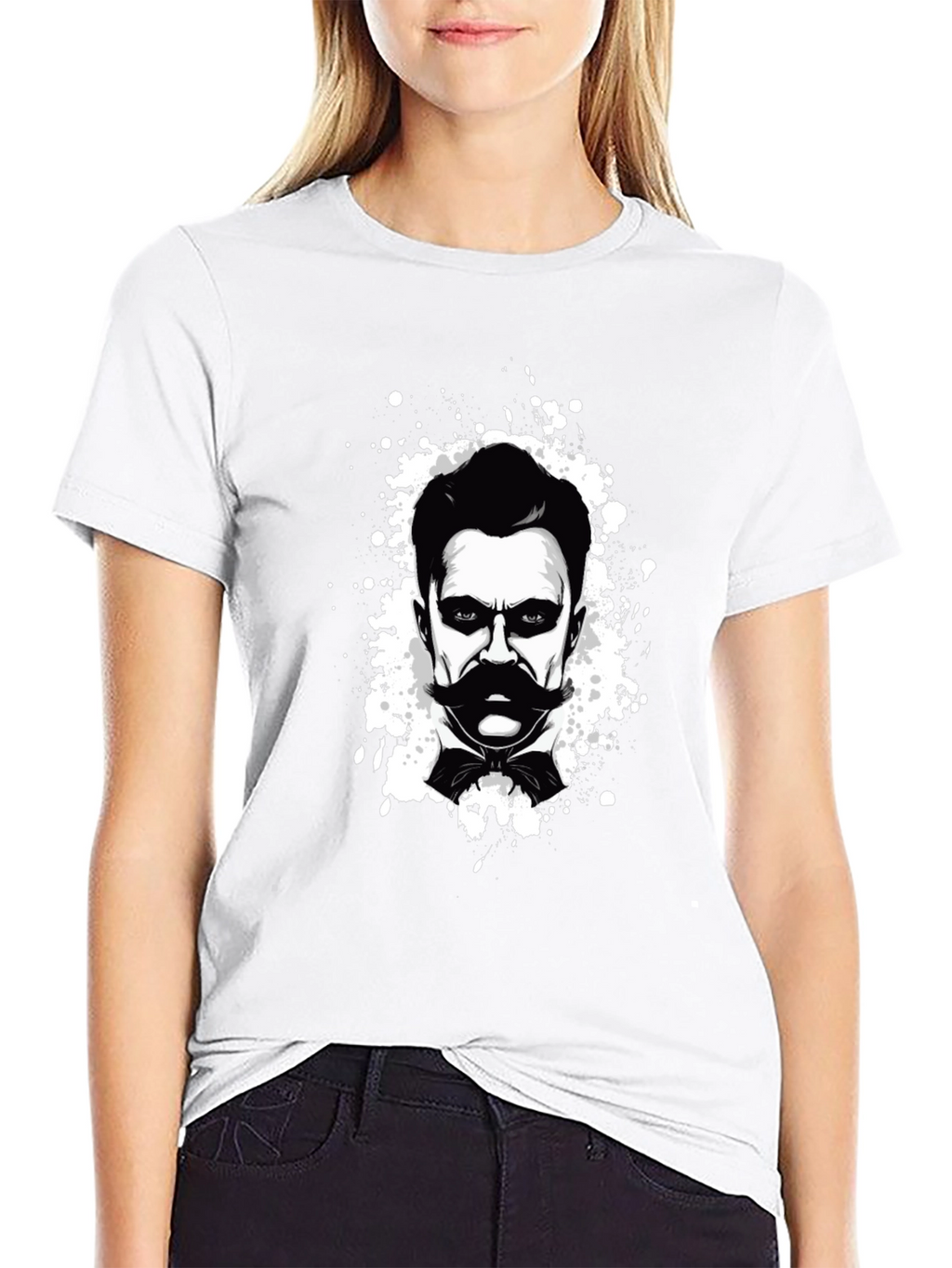 Nietzsche Graphic Tee - Black Cotton T-Shirt