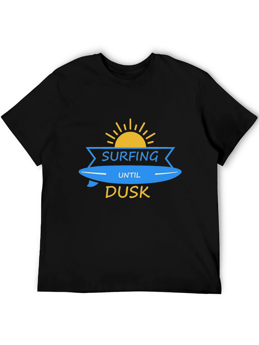 Surfing Until Dusk Graphic T-Shirt - Black