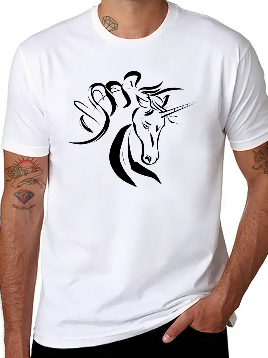 Black Unicorn Graphic T-Shirt