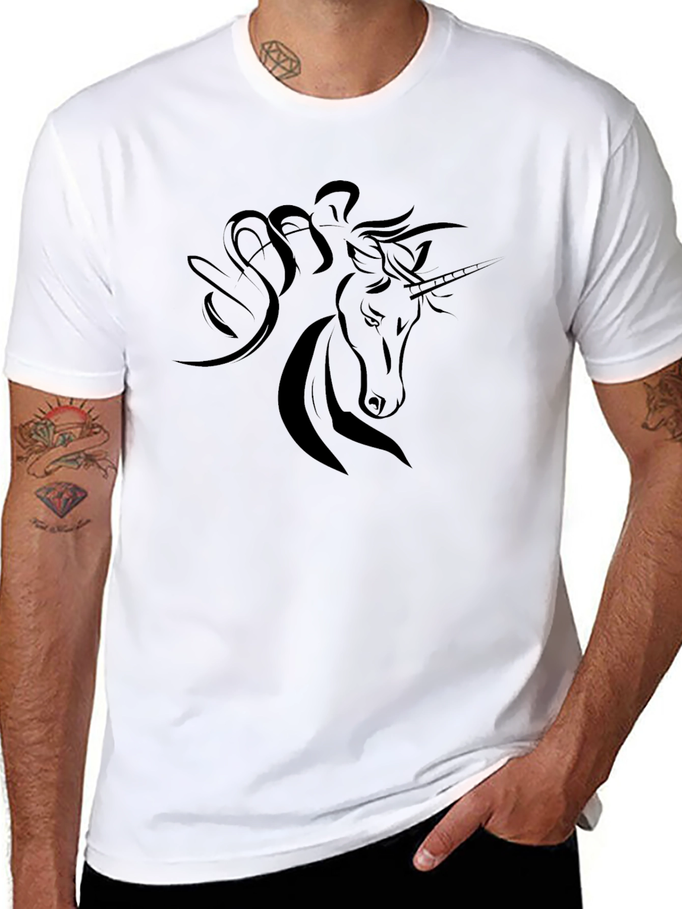 Black Unicorn Graphic T-Shirt