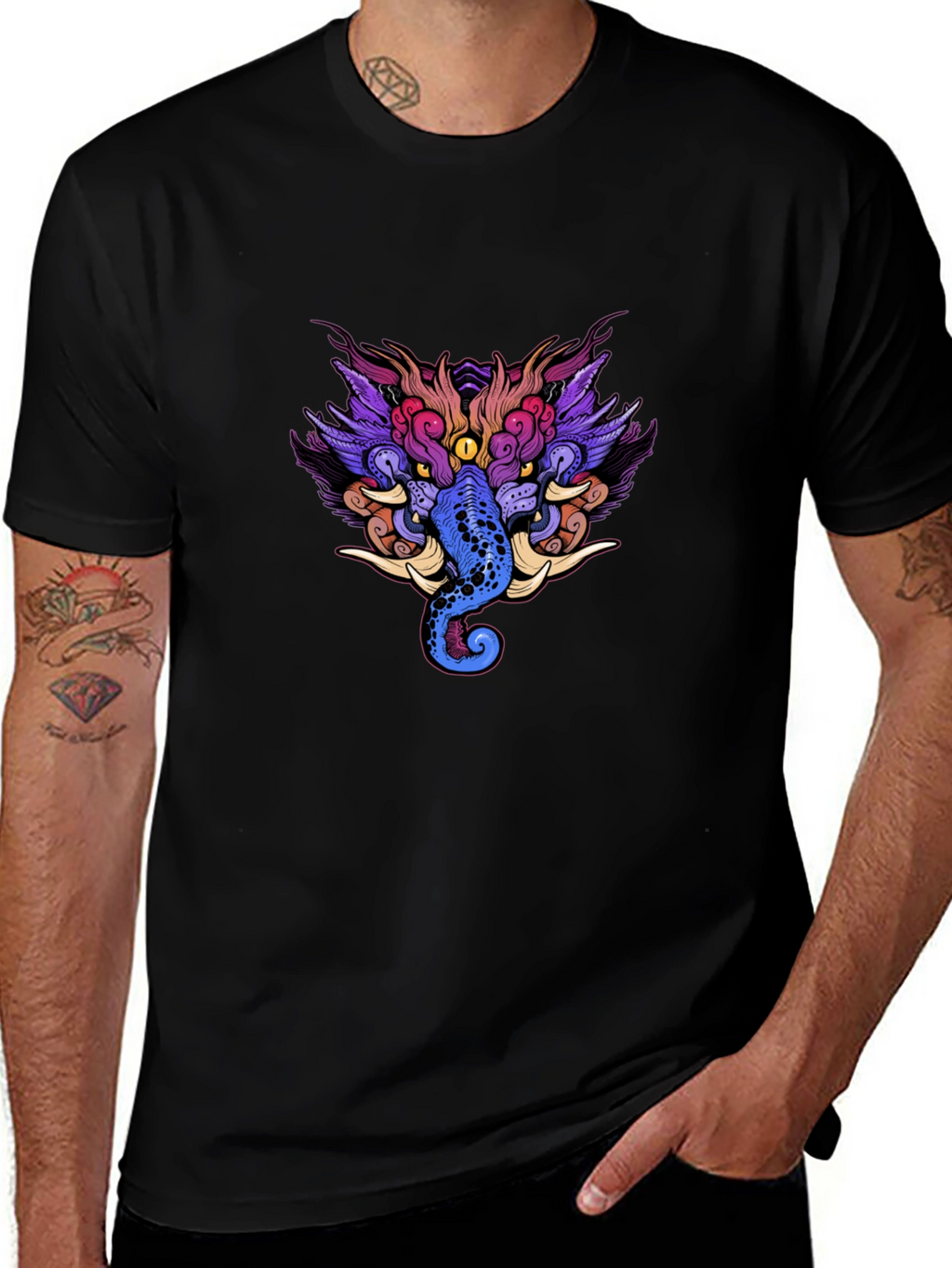 Mystic Creature Graphic Black Tee