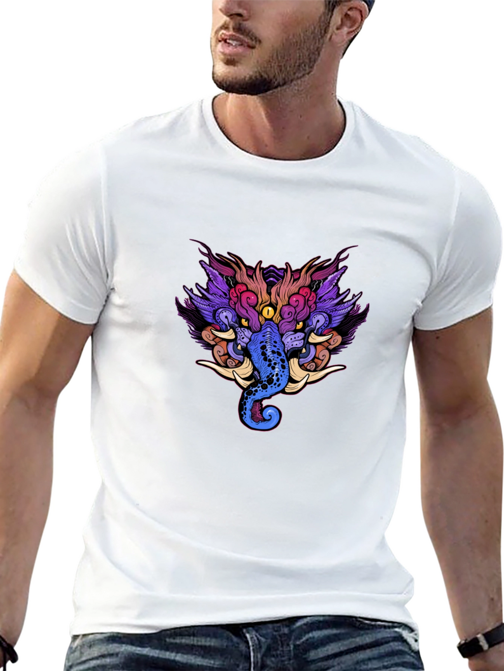 Mystic Creature Graphic Black Tee