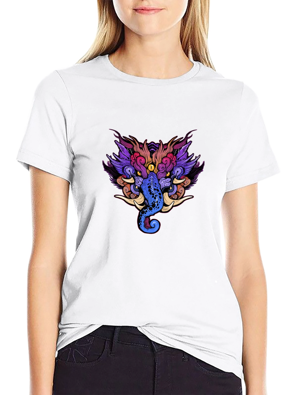 Mystic Creature Graphic Black Tee