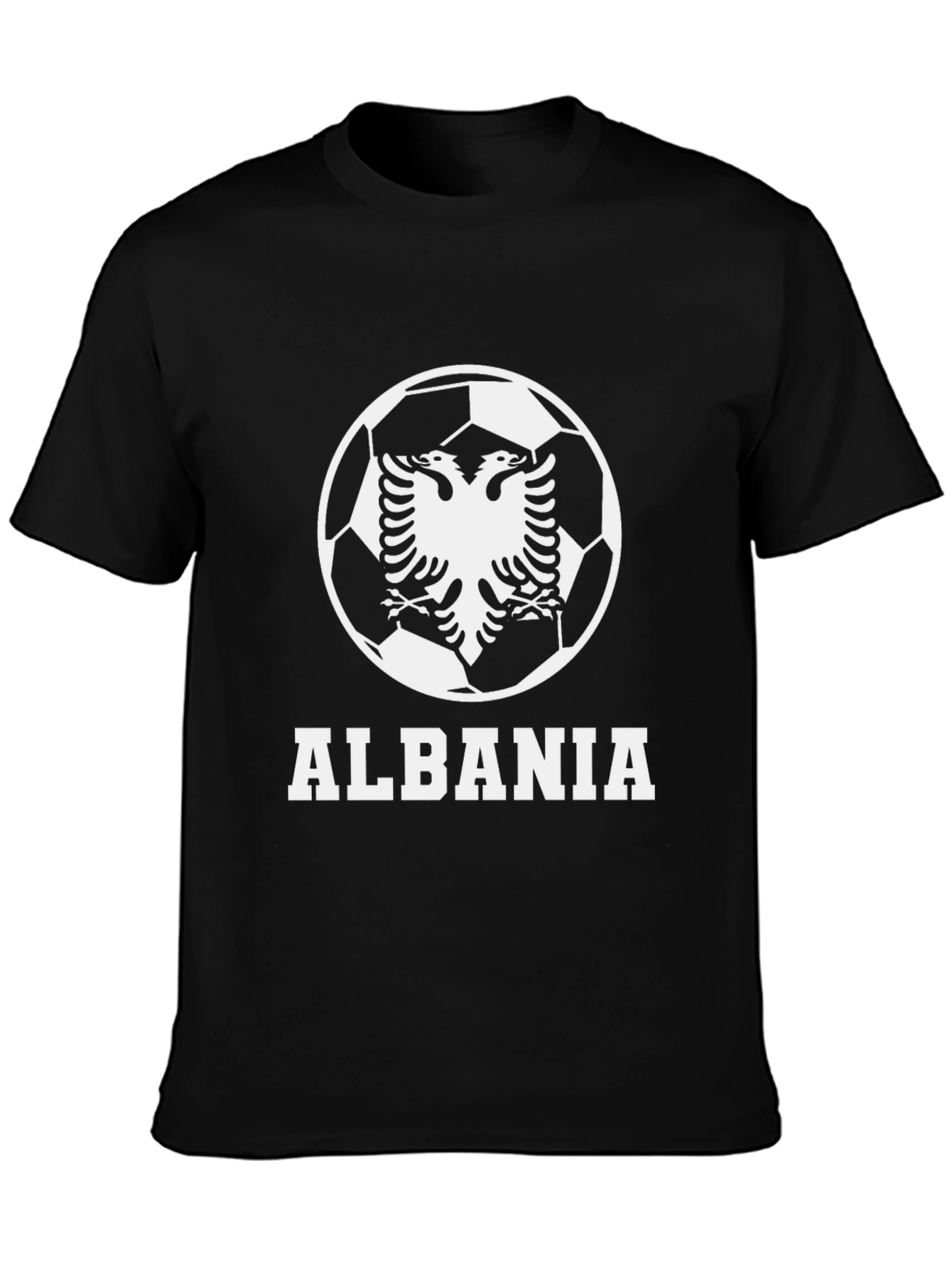 Albania Soccer T-Shirt - Black Graphic Tee