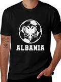 Albania Soccer T-Shirt - Black Graphic Tee