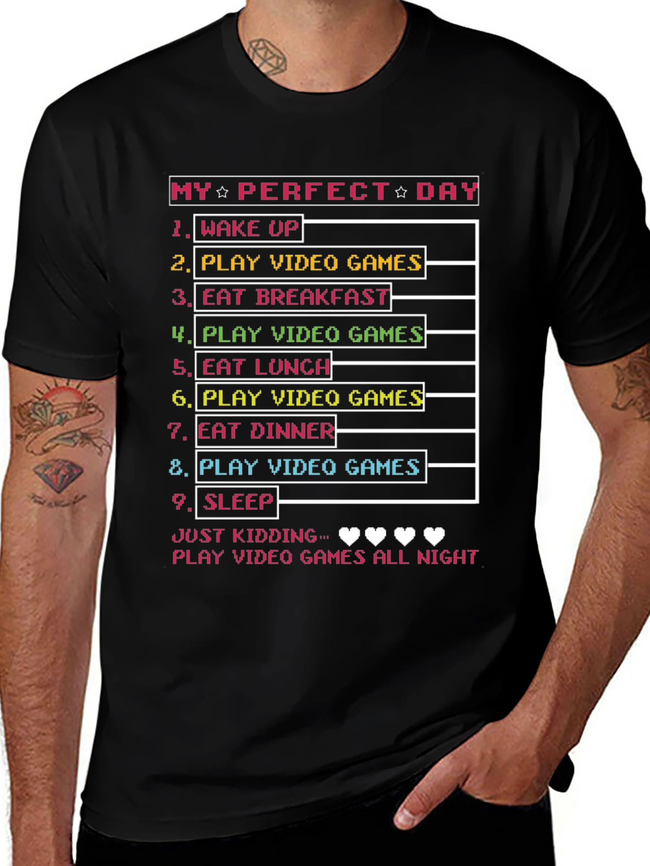 Gamers Perfect Day T-Shirt - Video Game Lover Tee