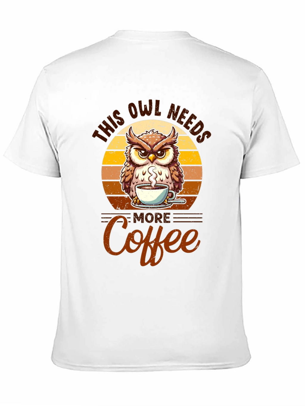 Owl Needs More Coffee Black T-Shirt