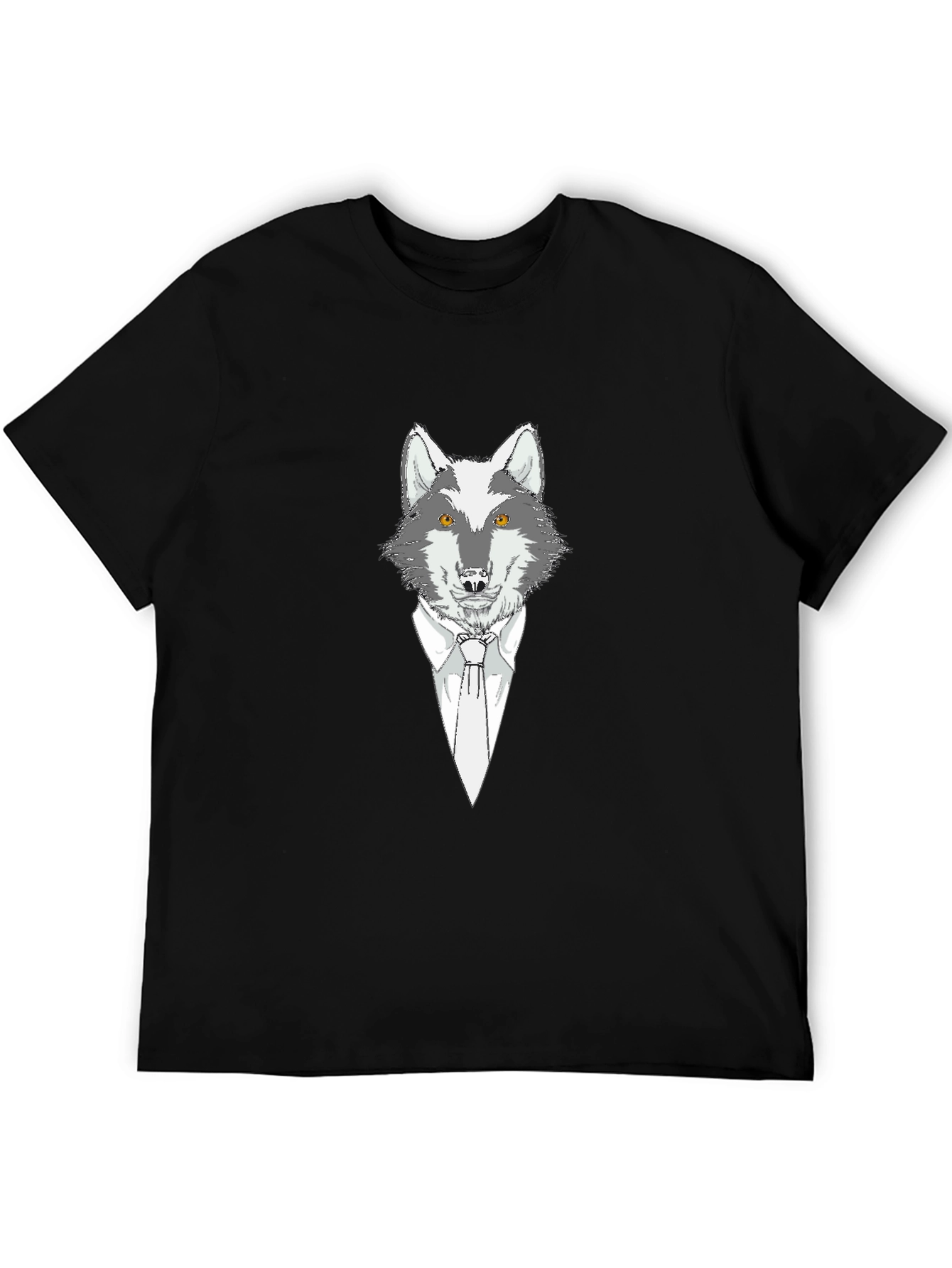 Wolf in Suit Graphic Tee - Mens Black T-Shirt