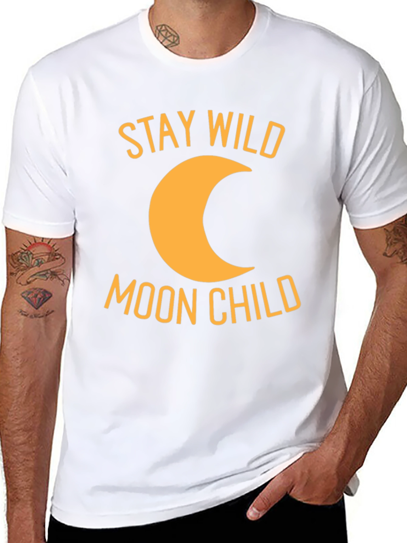 Stay Wild Moon Child Black Graphic T-Shirt