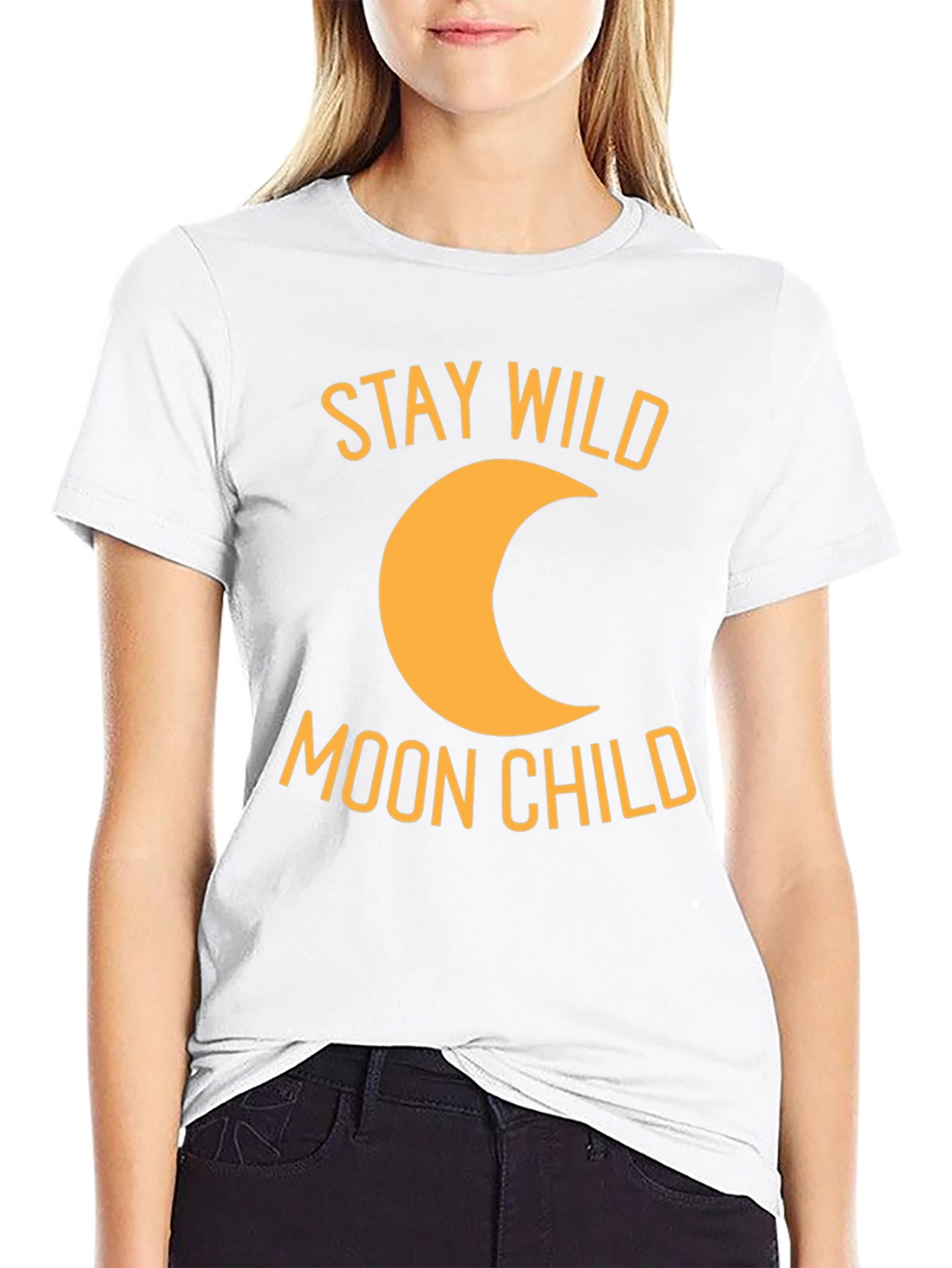Stay Wild Moon Child Black Graphic T-Shirt