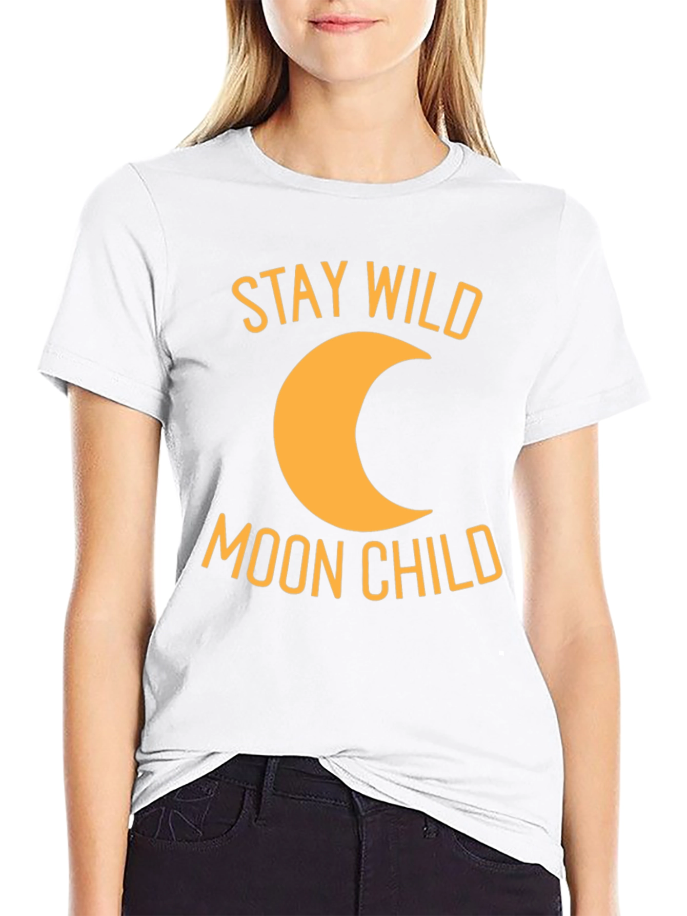 Stay Wild Moon Child Black Graphic T-Shirt