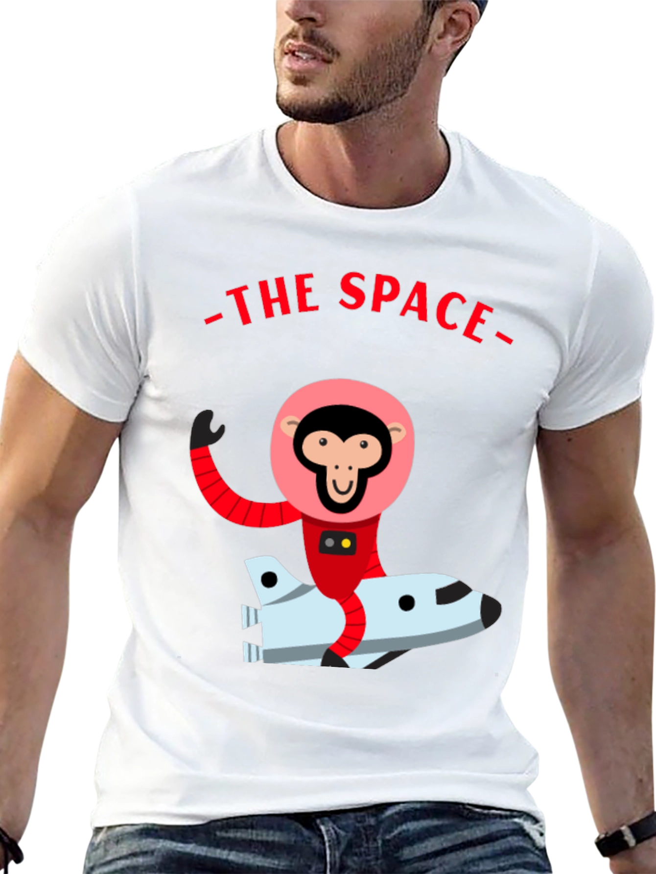 Monkey Astronaut Graphic T-Shirt - Space Adventure