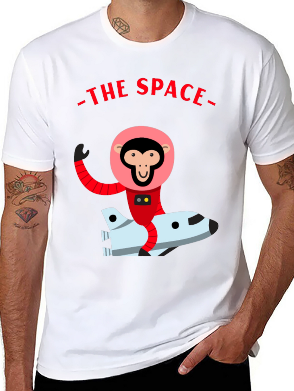 Monkey Astronaut Graphic T-Shirt - Space Adventure