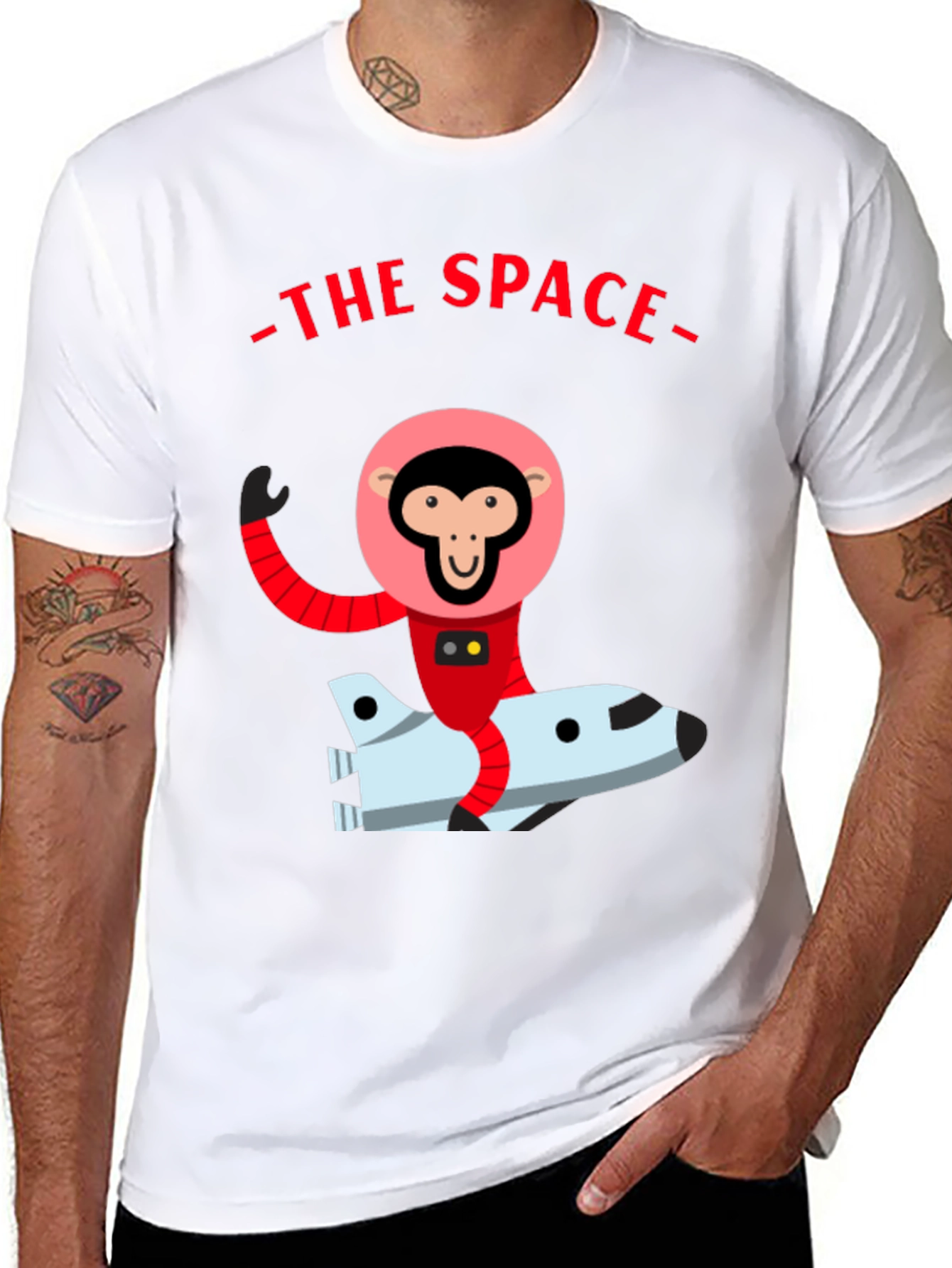 Monkey Astronaut Graphic T-Shirt - Space Adventure