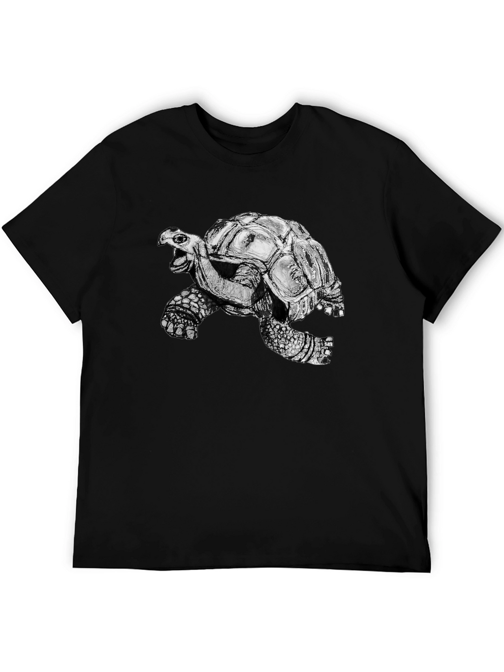 Turtle Graphic Tee - Black Cotton T-Shirt