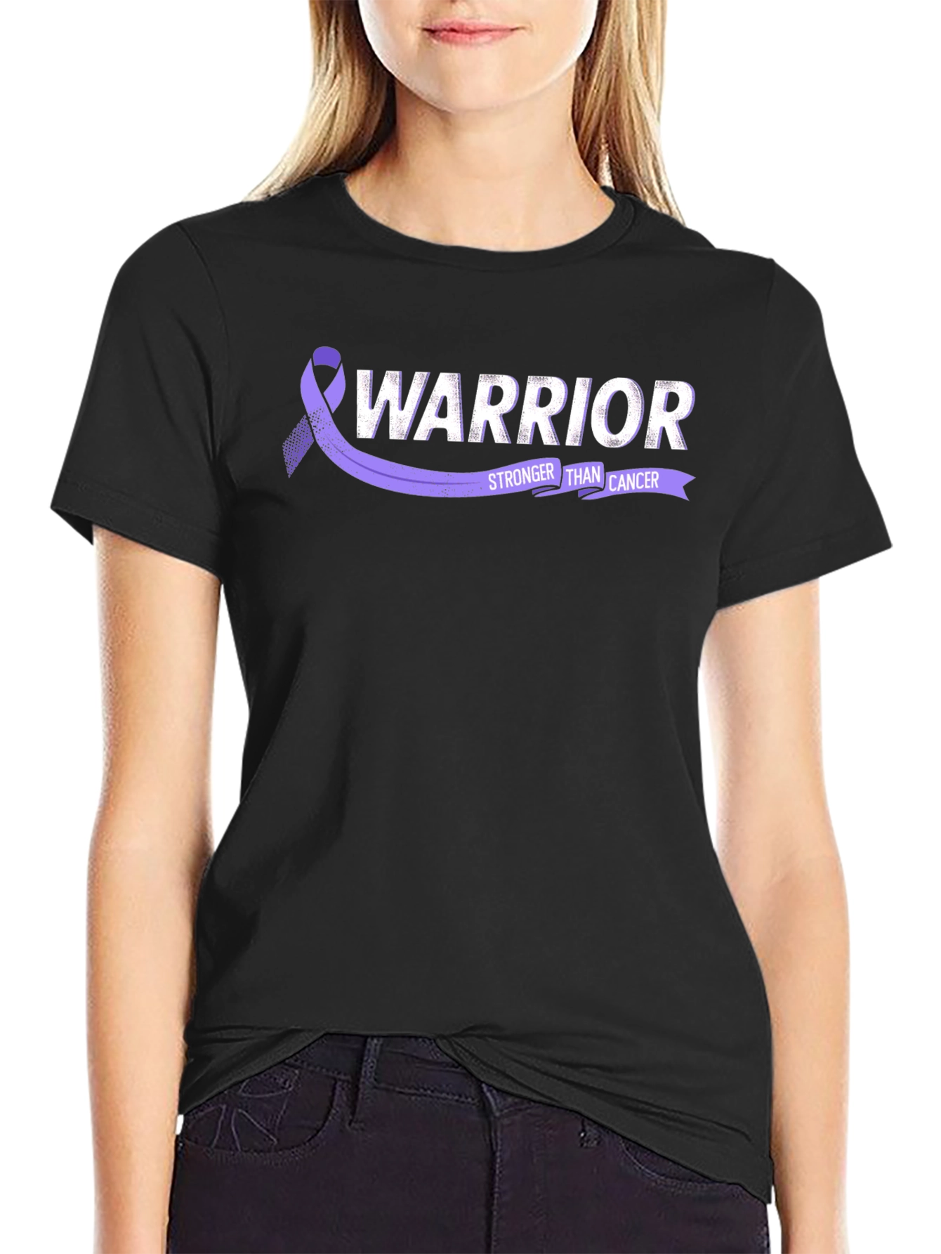 Warrior Stronger Than Cancer Ribbon T-Shirt