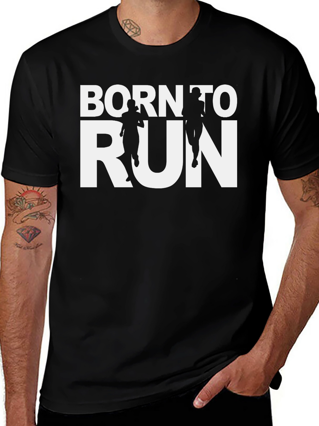 Born To Run Black Graphic Tee