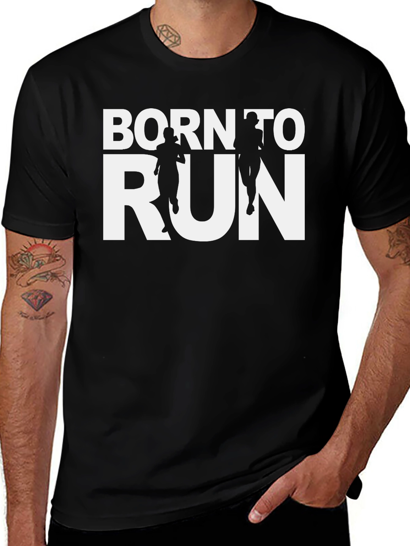 Born To Run Black Graphic Tee
