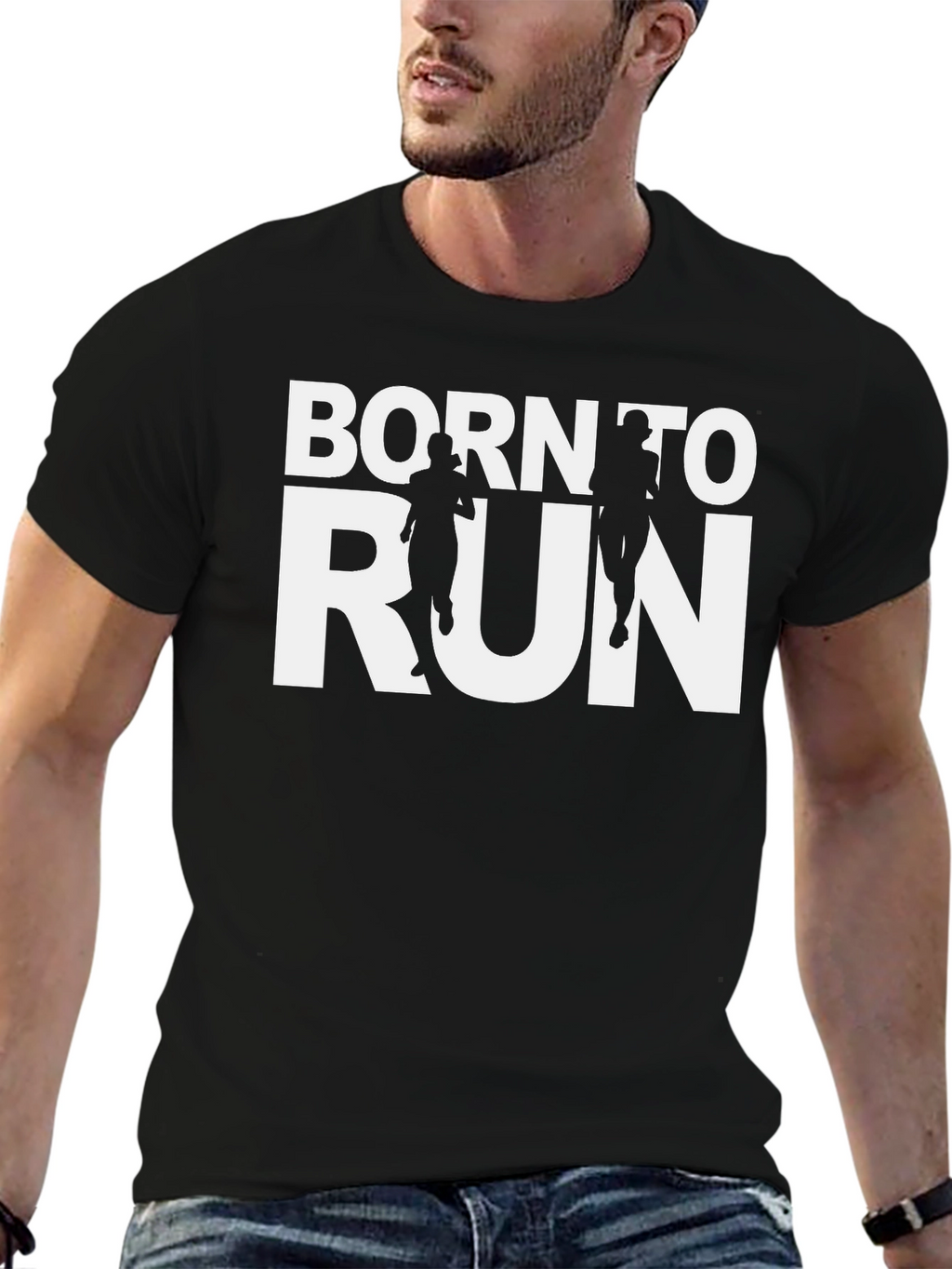 Born To Run Black Graphic Tee