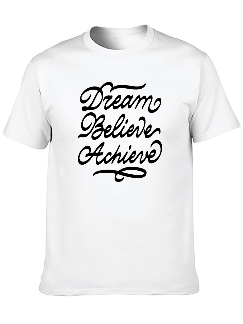 Dream Believe Achieve Graphic Black Tee Shirt