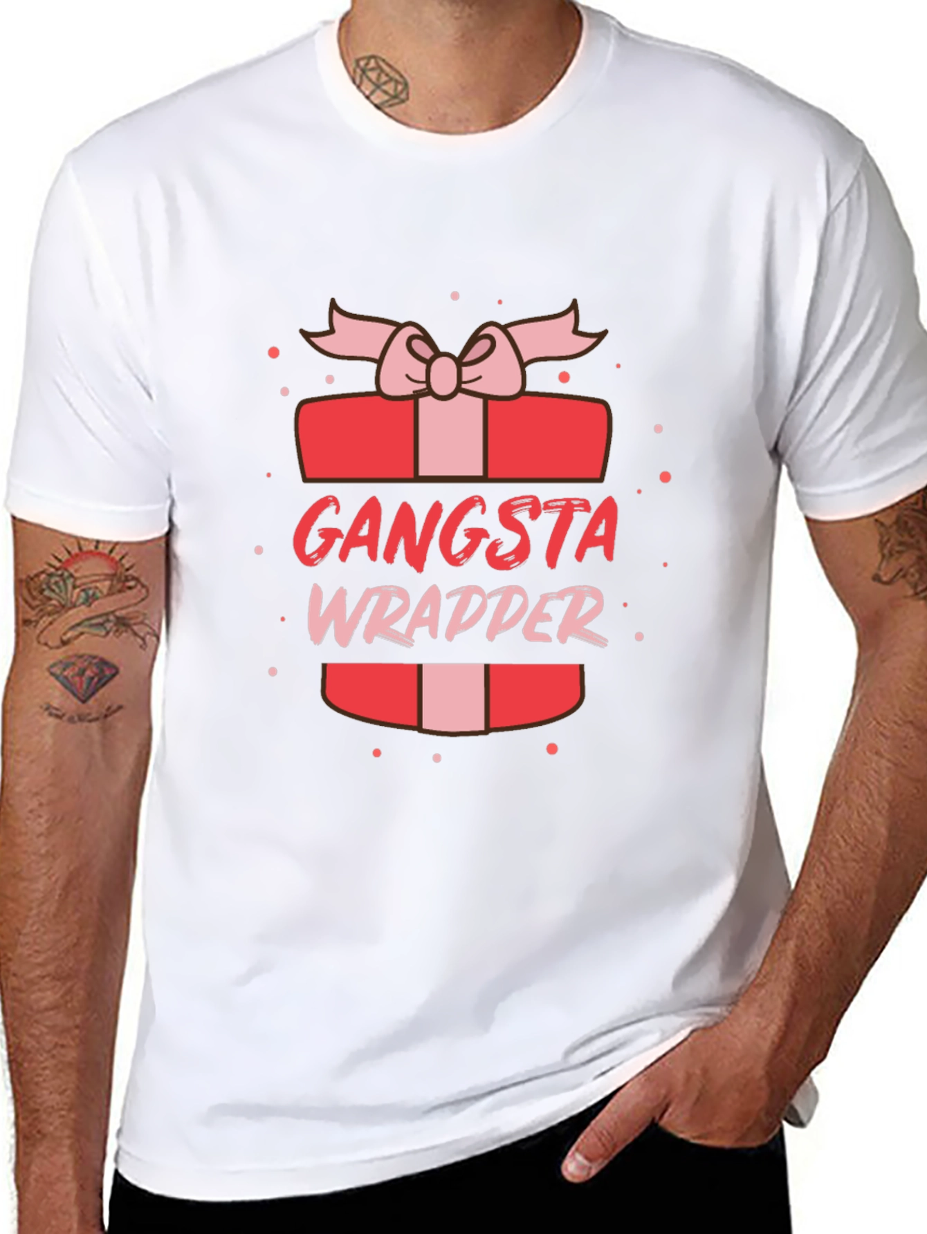 Gangsta Wrapper Gift Tee - Funny Holiday T-Shirt