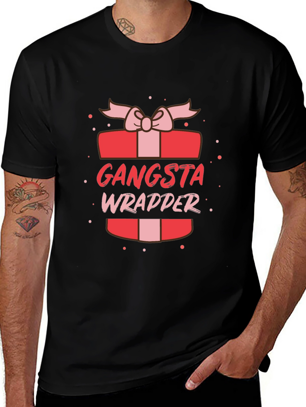 Gangsta Wrapper Gift Tee - Funny Holiday T-Shirt