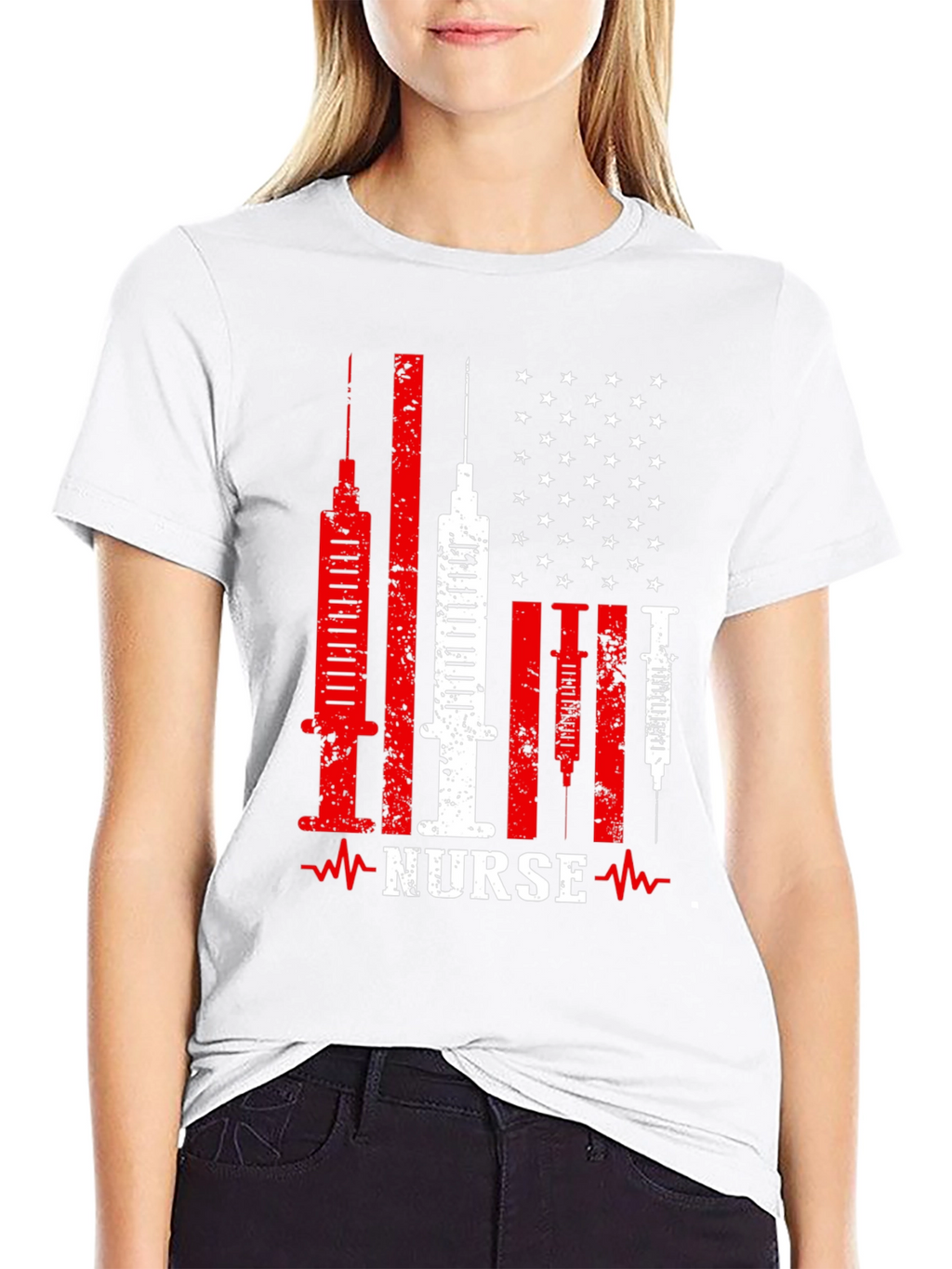 Nurse American Flag Patriotic T-Shirt