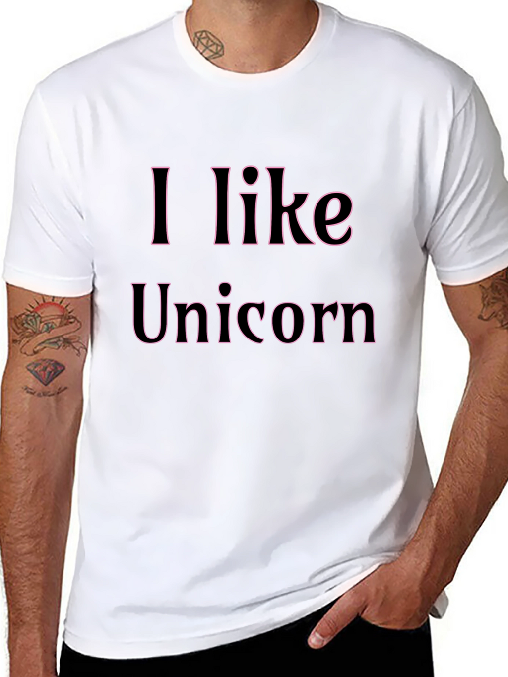I Like Unicorn Black T-Shirt