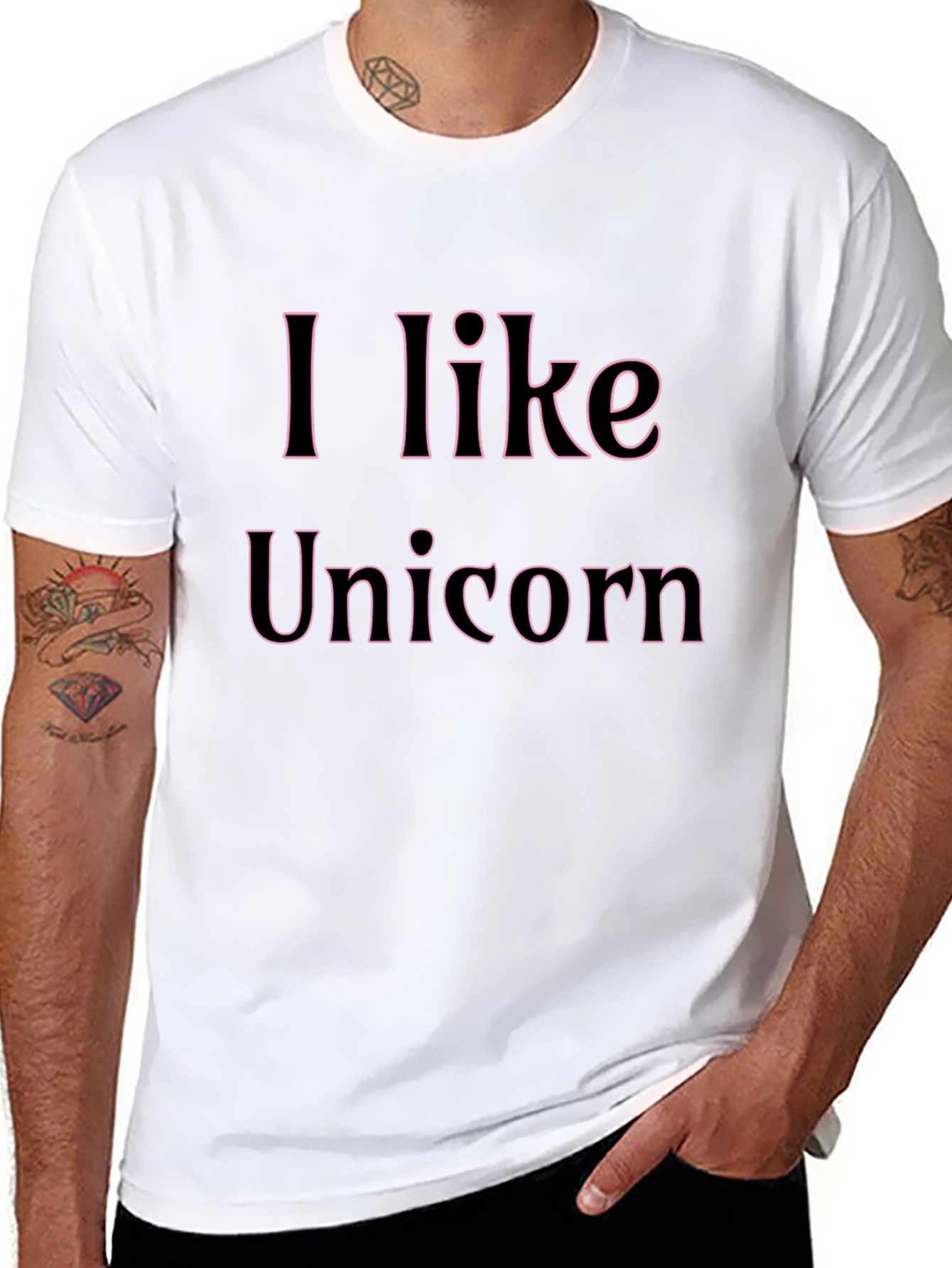 I Like Unicorn Black T-Shirt