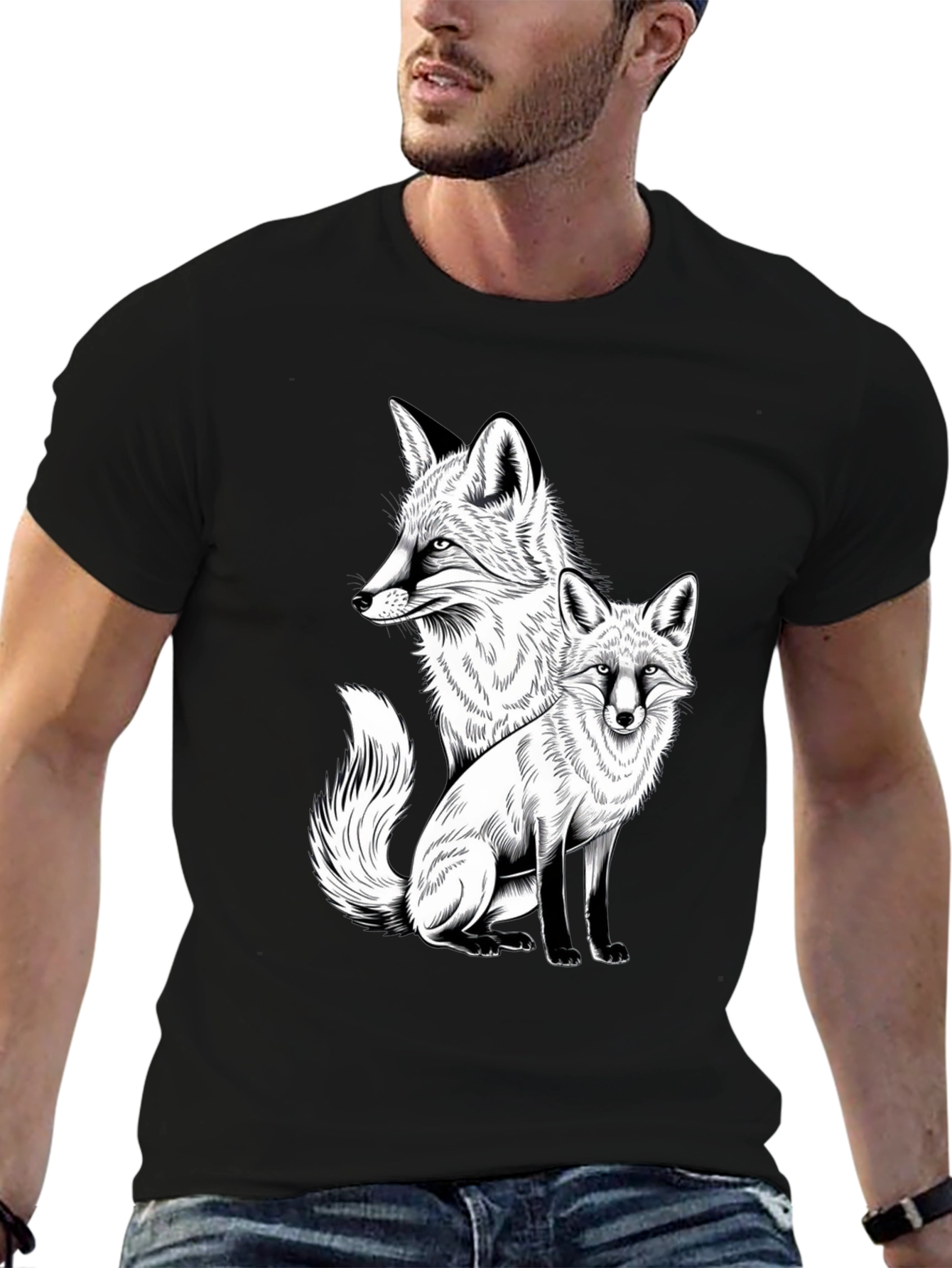 Fox Graphic Tee - Stylish Animal Print Shirt