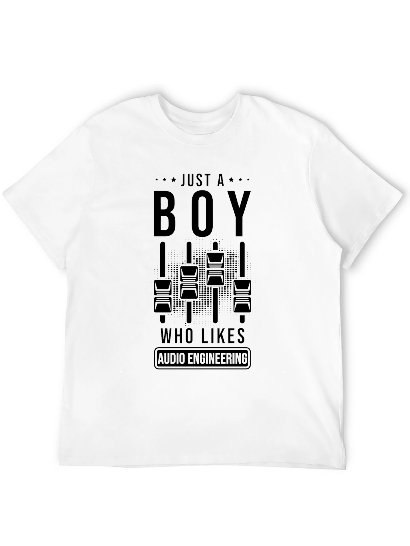 Just A Boy Who Likes Audio Engineering Black T-Shirt