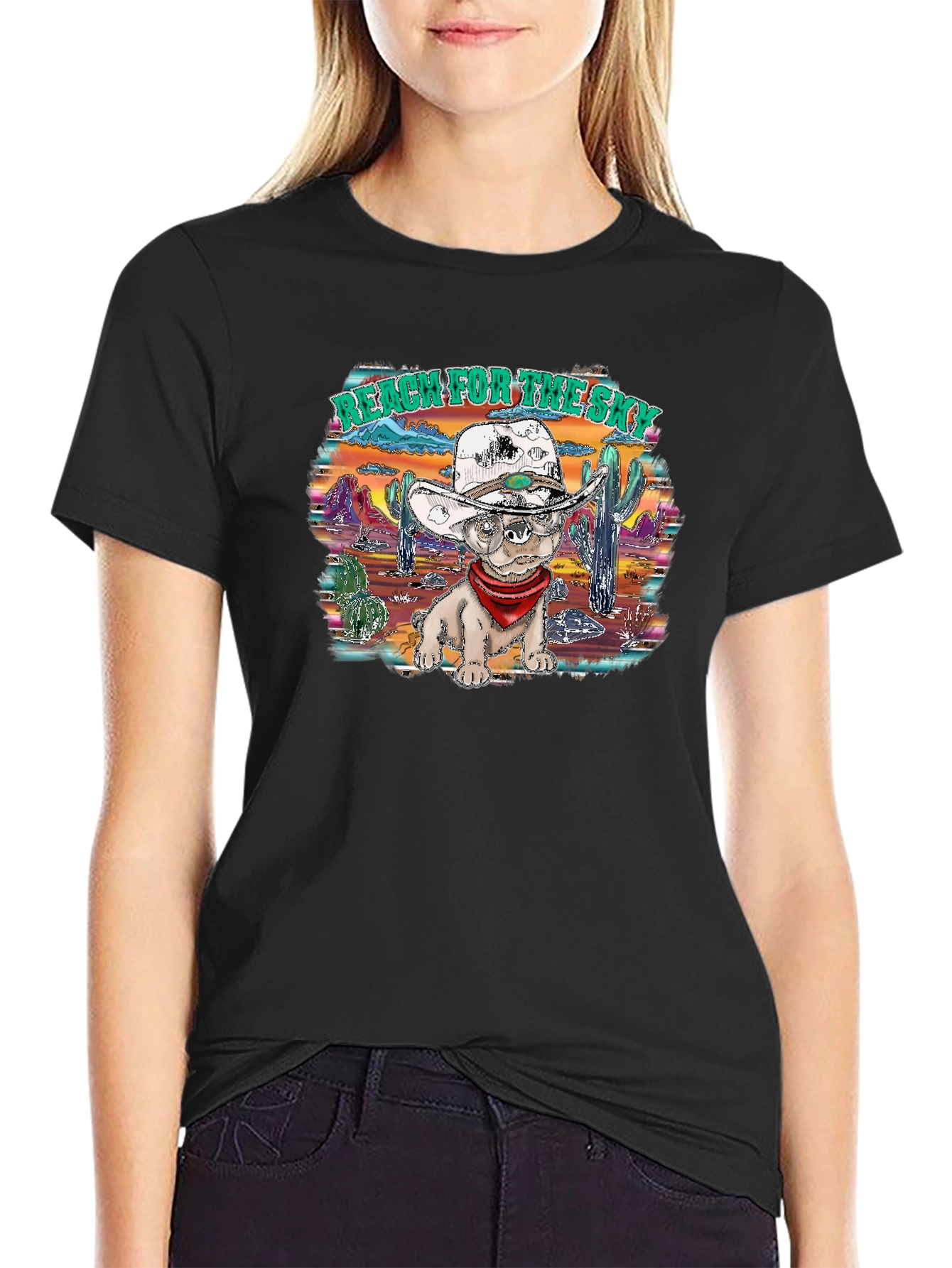 Western Dog T-Shirt: Reach for the Sky!