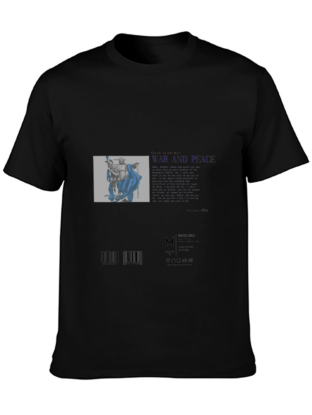 Mens Graphic Print Black T-Shirt